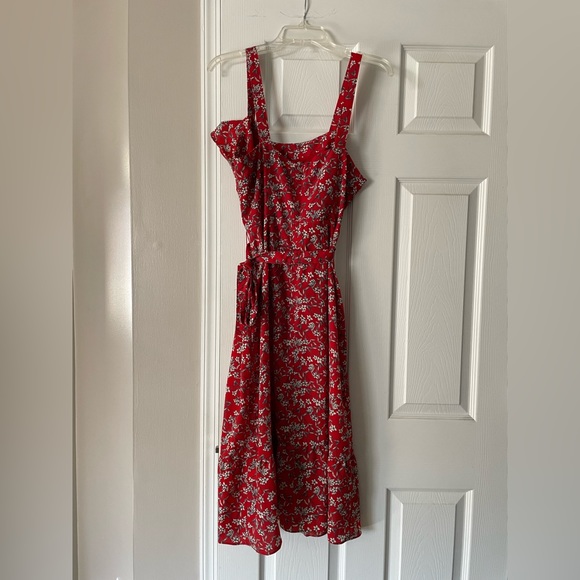 NWT banana republic floral red dress. Sz 10 - Picture 5 of 8
